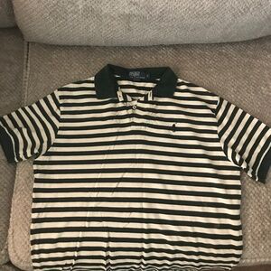 Ralph Lauren polo stripe white & forest green